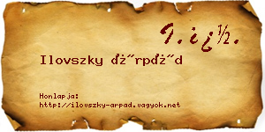 Ilovszky Árpád névjegykártya