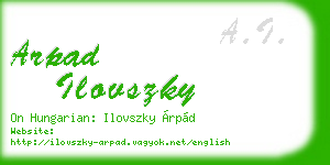 arpad ilovszky business card