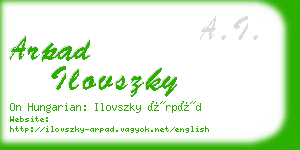 arpad ilovszky business card